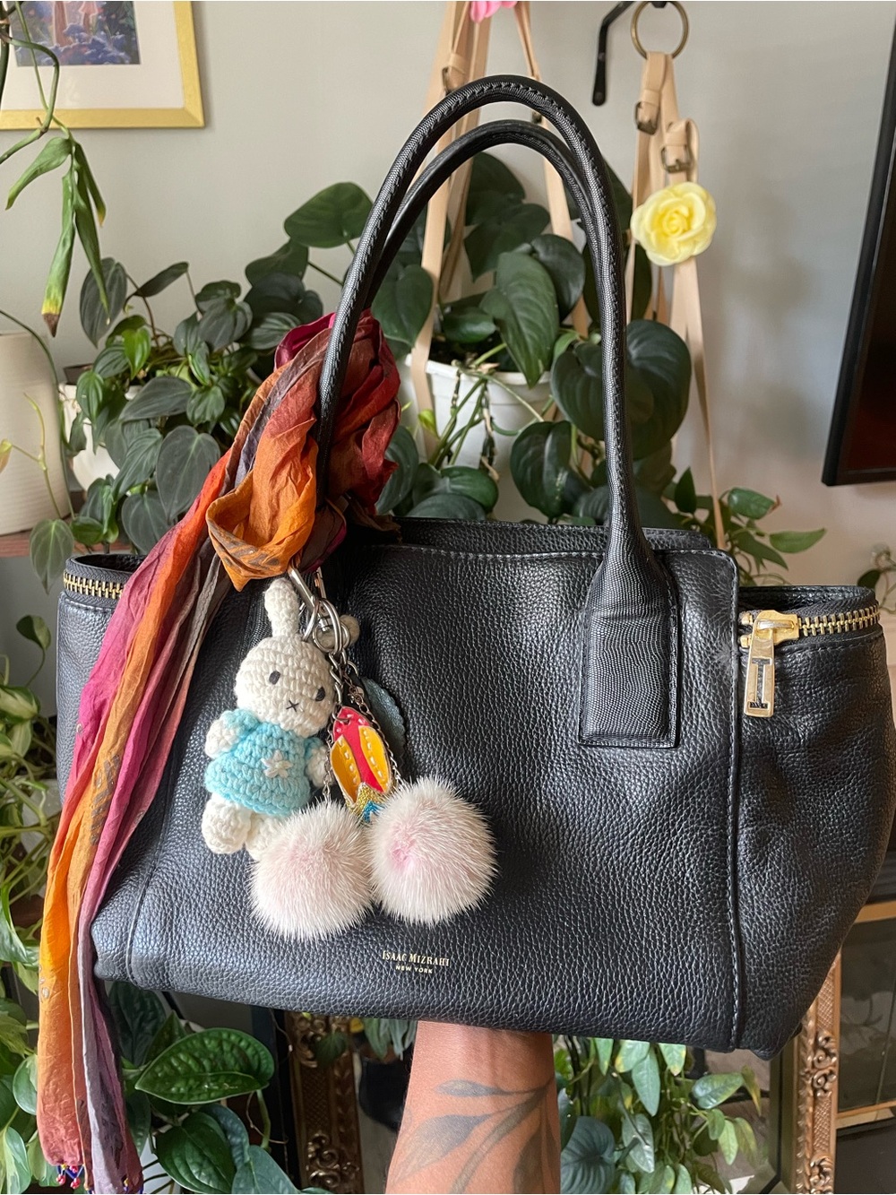 Slouchy Black Leather Isaac Mizrahi Purse